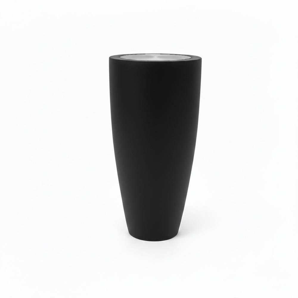 Pot conique 3-en-1 table inox : jardinière, mange-debout et bac à glaçons - plast'up rotomoulage - Imagen 1