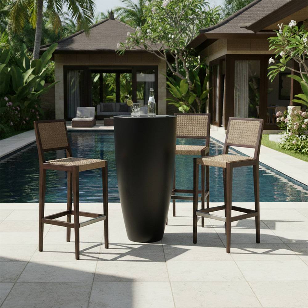 Pot conique 3-en-1 table inox : jardinière, mange-debout et bac à glaçons - plast'up rotomoulage - Imagen 3