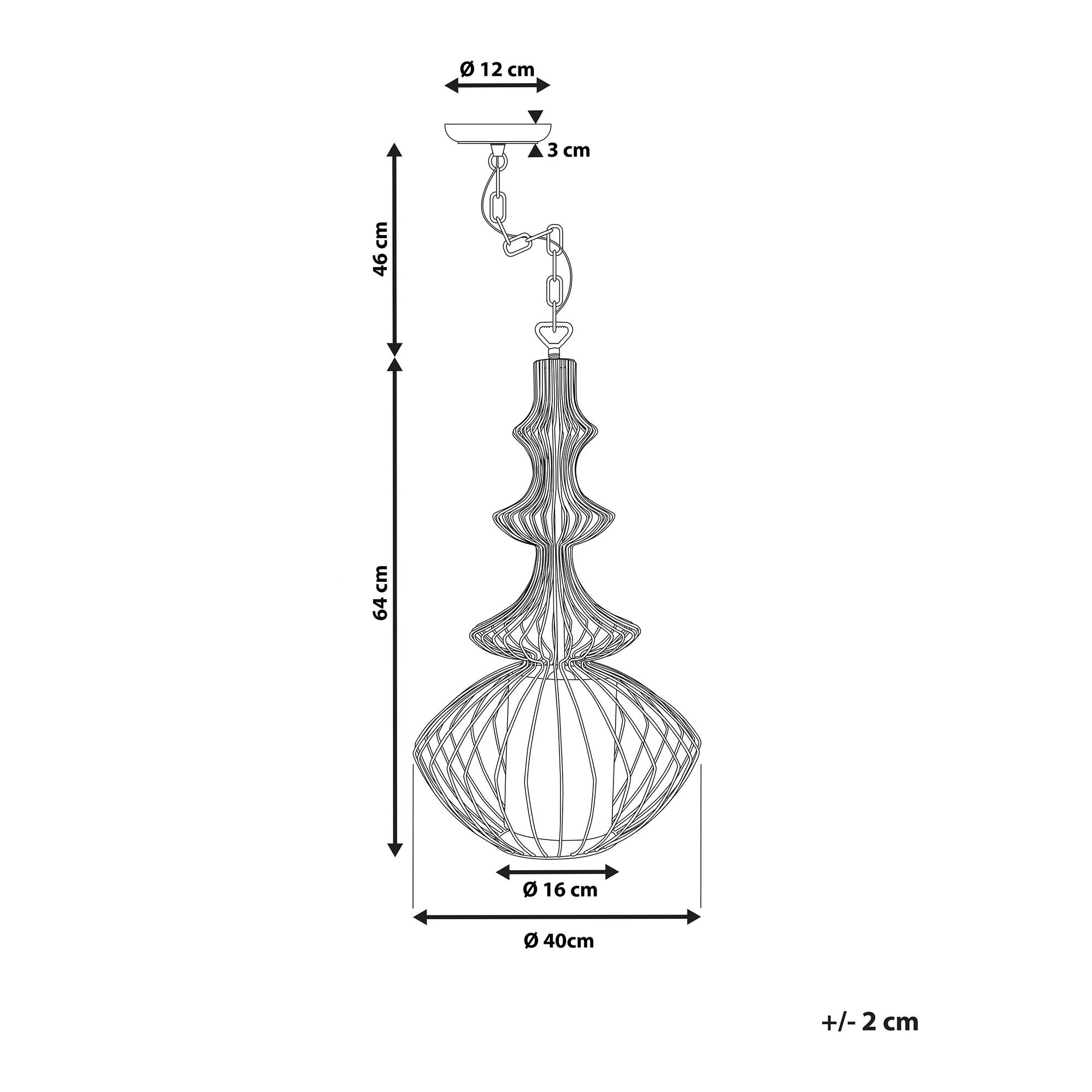 Beliani - Lampe suspension Métal Noir KOLVA - 40x40x110- Beliani - Image 3