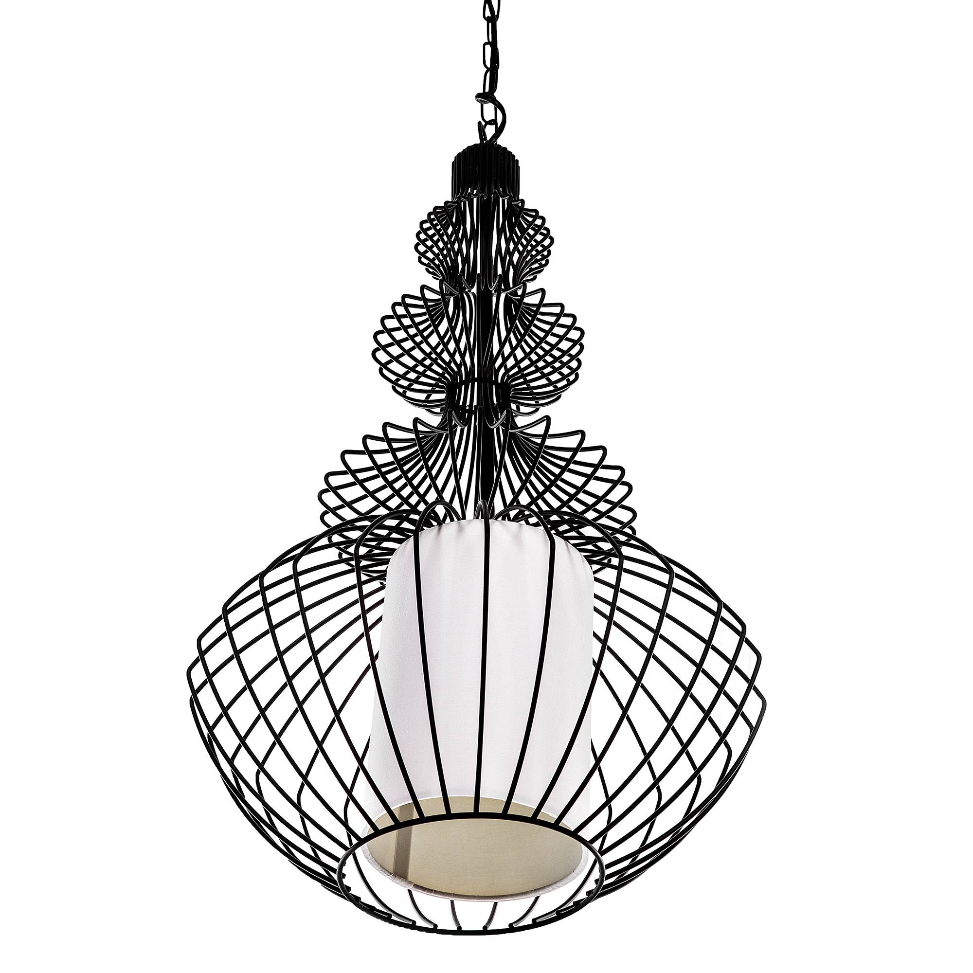 Beliani - Lampe suspension Métal Noir KOLVA - 40x40x110- Beliani - Image 4
