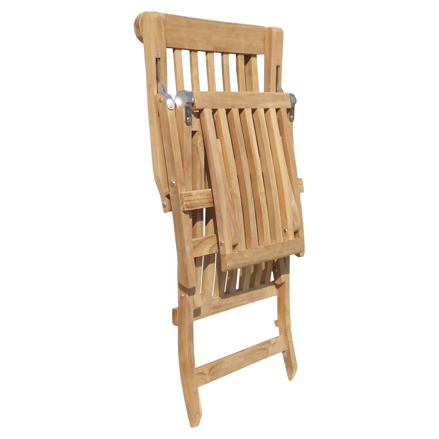 Happy Garden - Transat pliant 153cm en teck massif LOMBOK - HAPPY GARDEN - Imagen 5