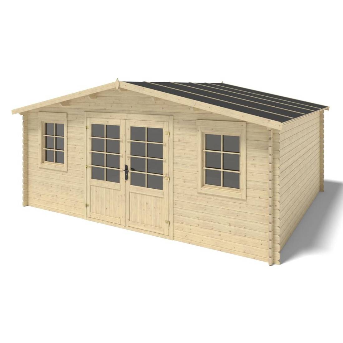 Altanka - Abri de jardin en bois - 21.42m2 - 5.1x4.2m - Ep. 34mm - Couleur: naturel - DOM746 - ALTANKA