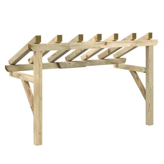 Auvent de porte, marquise d'entrée 200x100x100 cm Bois de pin solide - Meuble Pro - Image 6