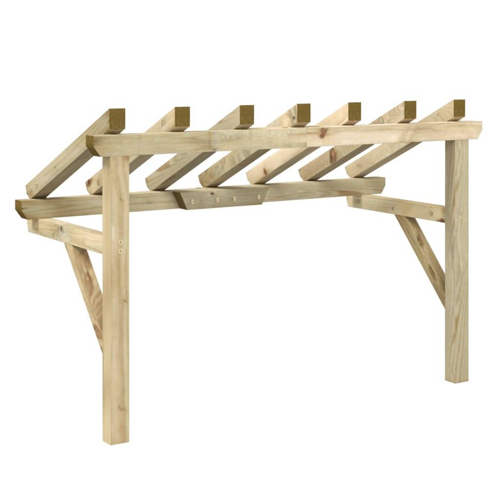 Auvent de porte, marquise d'entrée 200x100x100 cm Bois de pin solide - Meuble Pro - Image 6