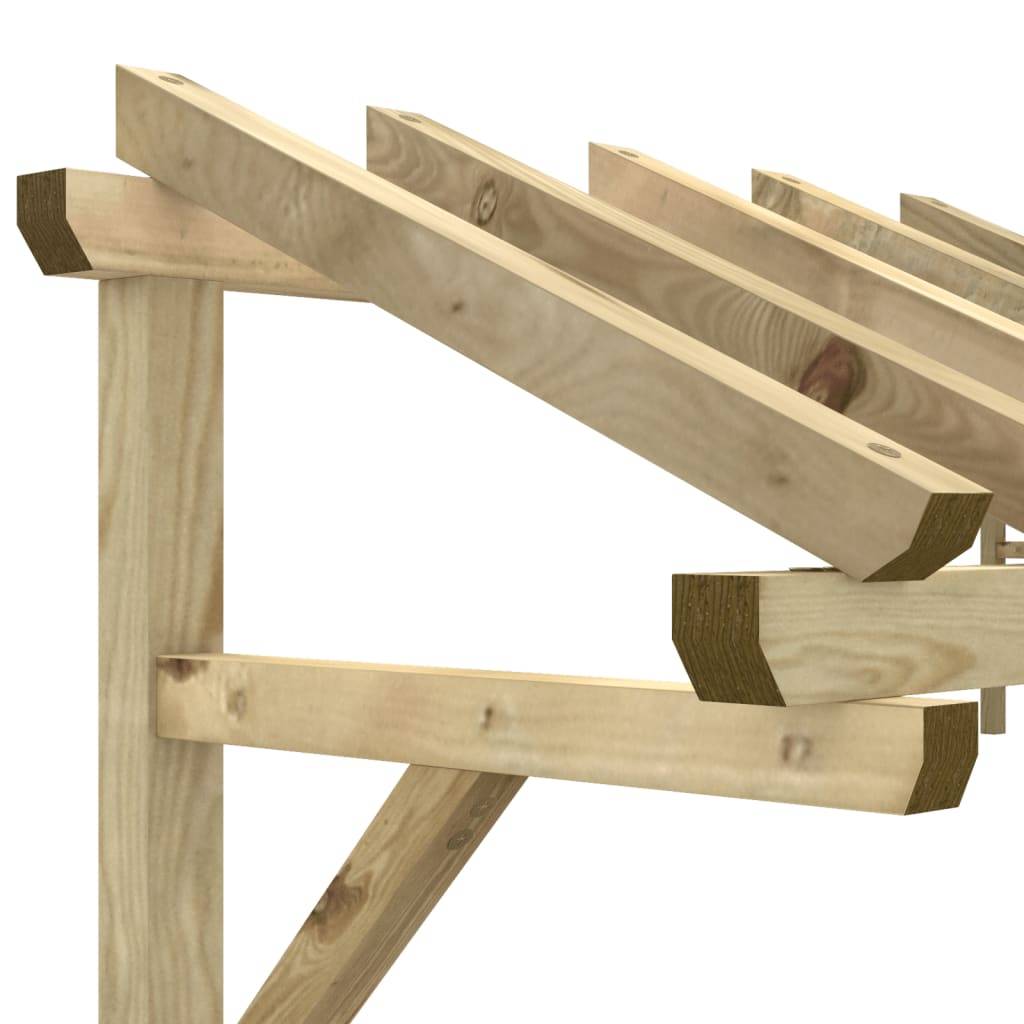 Auvent de porte, marquise d'entrée 200x100x100 cm Bois de pin solide - Meuble Pro - Image 7