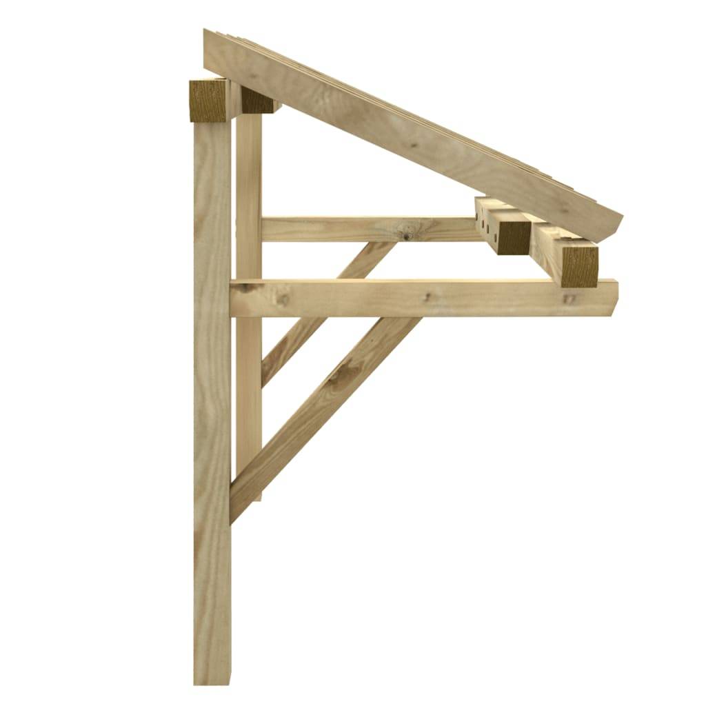 Auvent de porte, marquise d'entrée 200x100x100 cm Bois de pin solide - Meuble Pro - Image 4