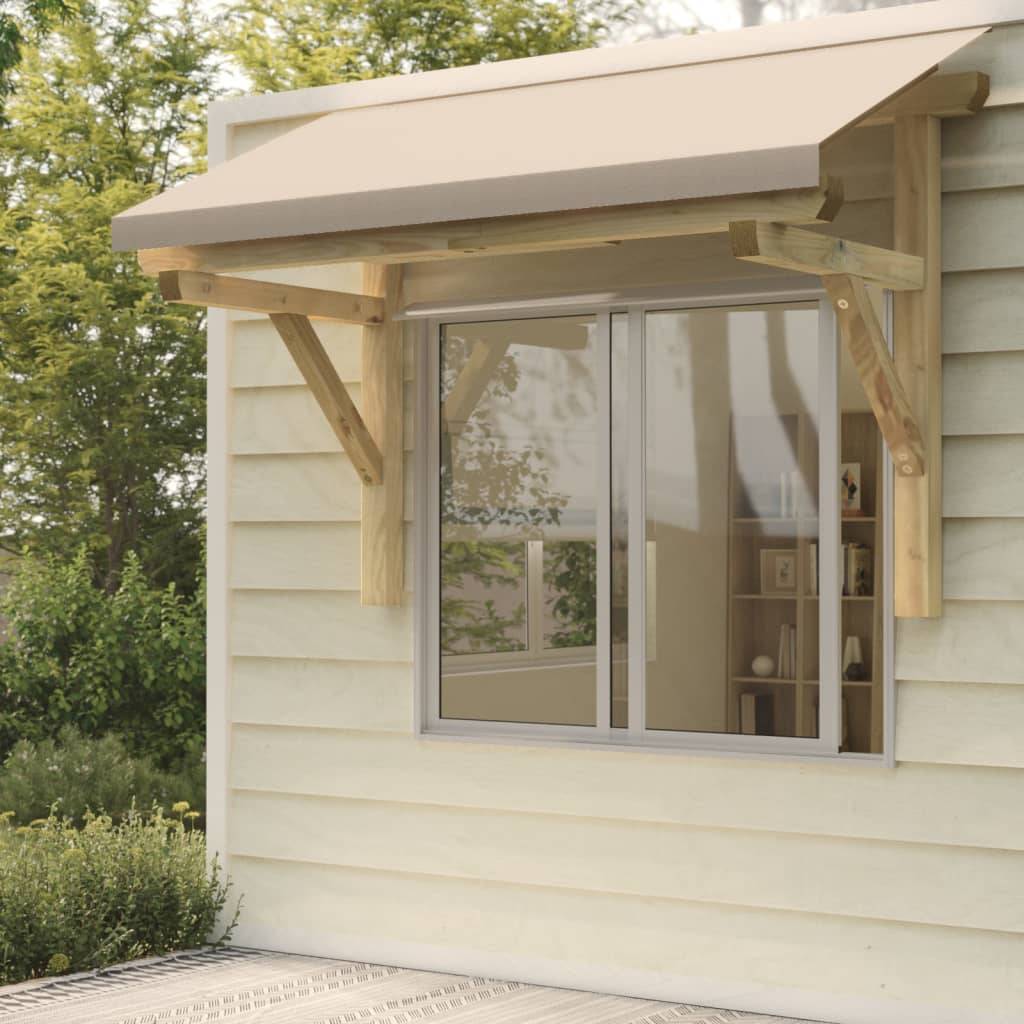 Auvent de porte, marquise d'entrée 200x100x100 cm Bois de pin solide - Meuble Pro - Image 2
