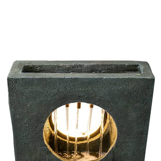 Fontaine cascade moderne 100 cm en résine effet pierre avec éclairage LED jardin – ComfortXL Outdoor Living - Image 4