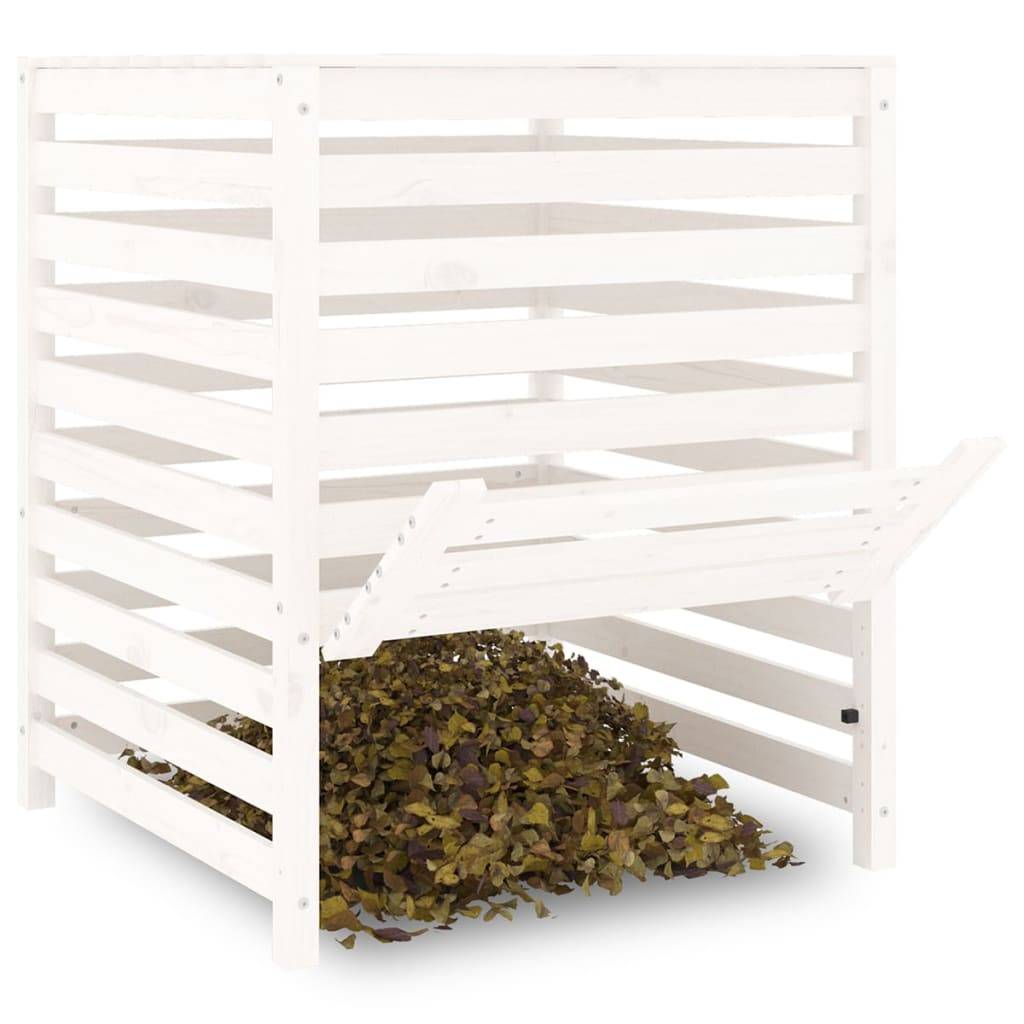 Vidaxl - Composteur Blanc 82,5x82,5x99,5 cm Bois massif de pin vidaXL 823816 - Image 5