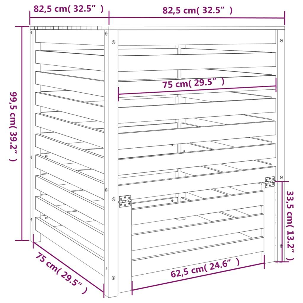 Vidaxl - Composteur Blanc 82,5x82,5x99,5 cm Bois massif de pin vidaXL 823816 - Image 3