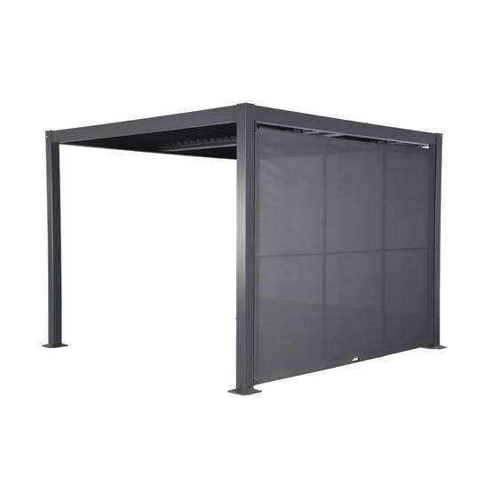 Pergola bioclimatique aluminium et acier 3x3m + auvent 3m anthracite Palace | sweeek - Image 2