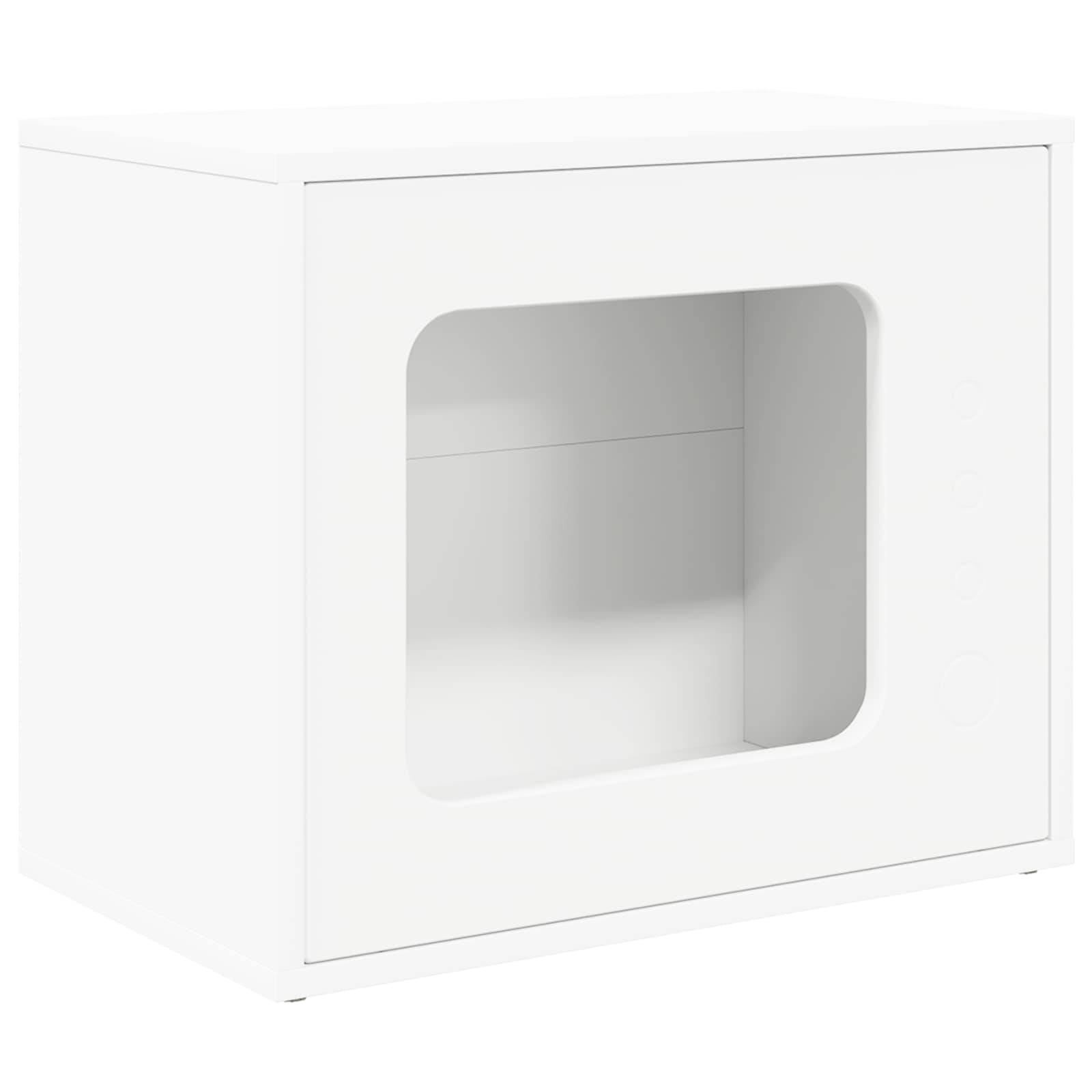 Maison pour chat bois d'ingénierie blanc 51 x 30 x 42 cm - PANGIVO - Image 2