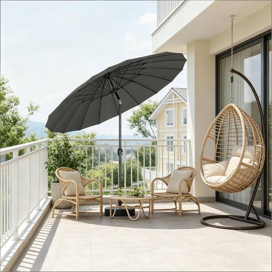 Grand parasol de terrasse, parasol de jardin, parasol pour piscine à inclinaison réglable (socle non inclus, parasol uniquement) - Image 3