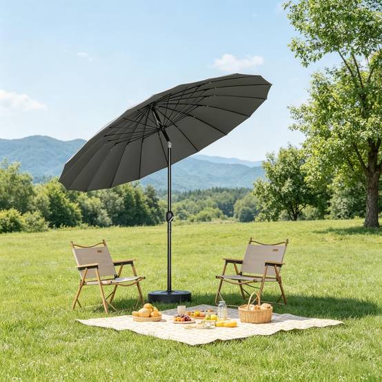 Grand parasol de terrasse, parasol de jardin, parasol pour piscine à inclinaison réglable (socle non inclus, parasol uniquement) - Image 1