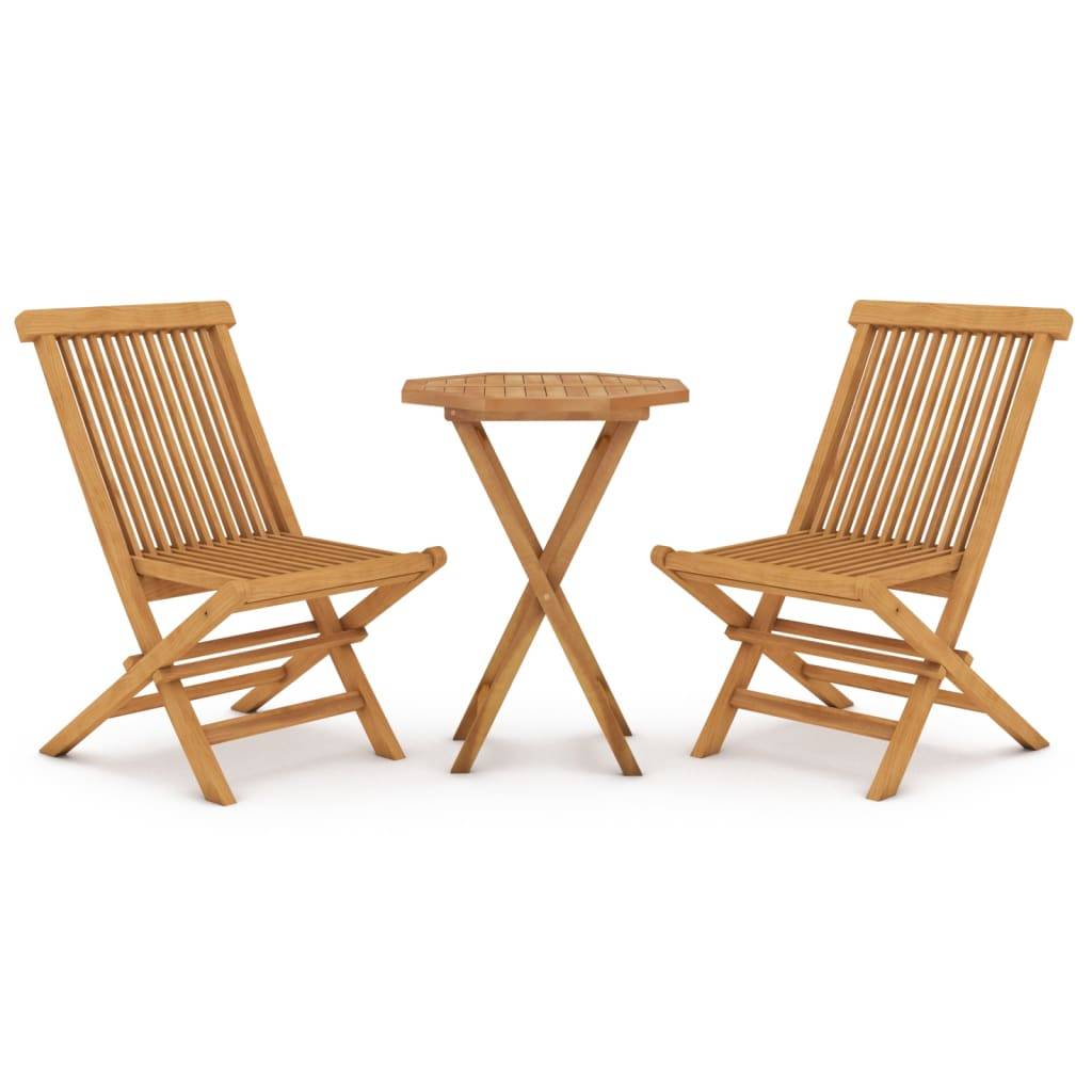 Maison Chic - Ensemble de 3 pcs table de jardin avec chaises - mobilier de jardin Bois de teck massif-JU2836 - Image 1