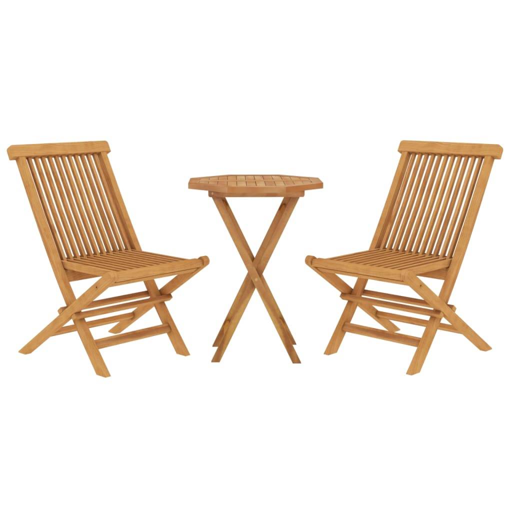 Maison Chic - Ensemble de 3 pcs table de jardin avec chaises - mobilier de jardin Bois de teck massif-JU2836 - Image 3