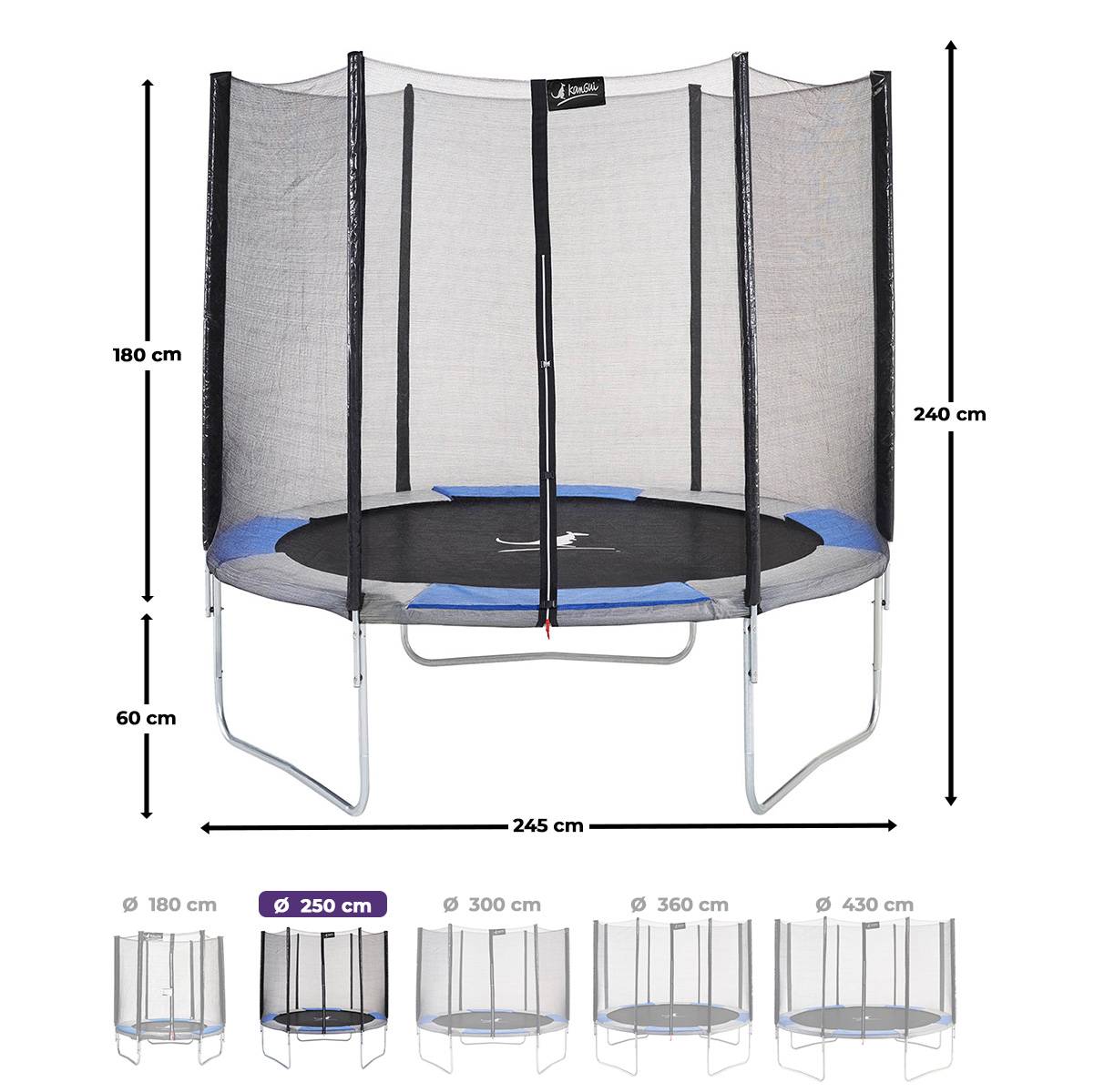 Kangui - Trampoline rond Ø 250cm avec filet de sécurité - RALLI 250 Kangui - Imagen 3