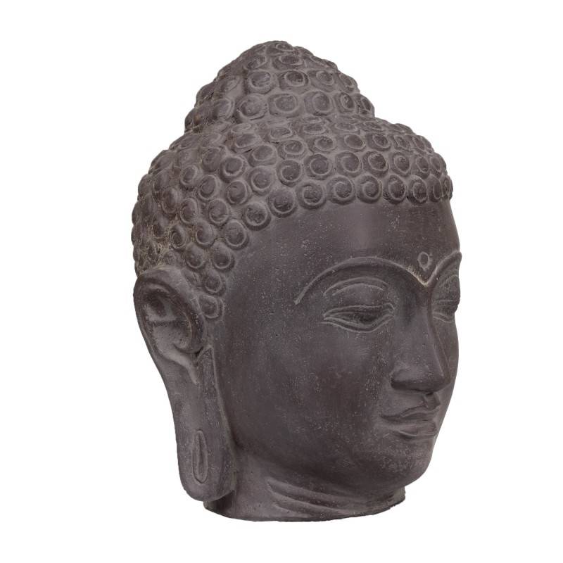 Jardinex - Statue jardin bouddha tête 50 cm - Gris anthracite 50 cm - Jardinex - Imagen 10