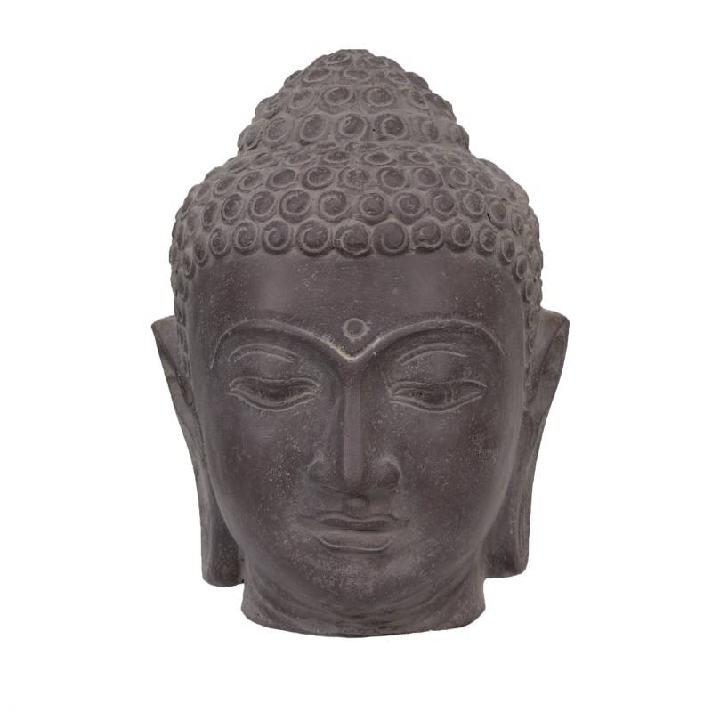 Jardinex - Statue jardin bouddha tête 50 cm - Gris anthracite 50 cm - Jardinex - Image 3