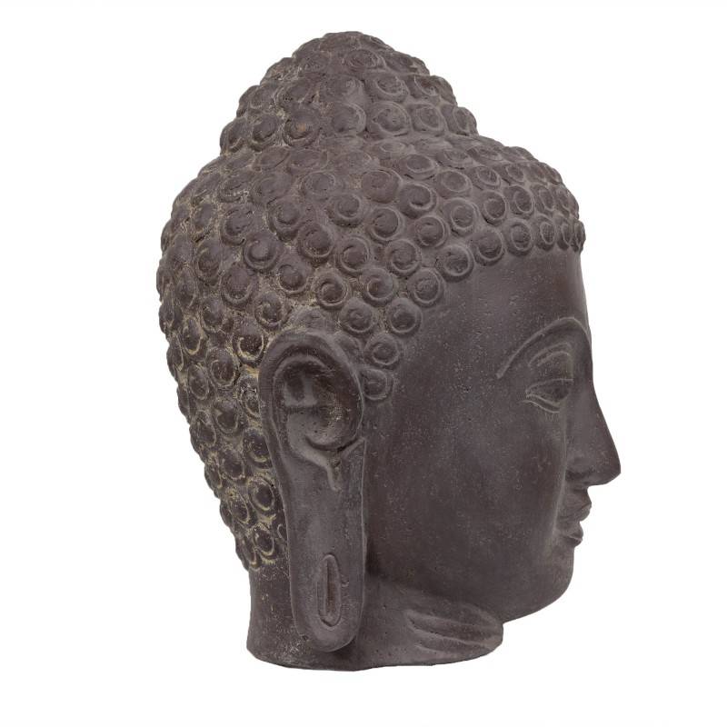 Jardinex - Statue jardin bouddha tête 50 cm - Gris anthracite 50 cm - Jardinex - Imagen 9