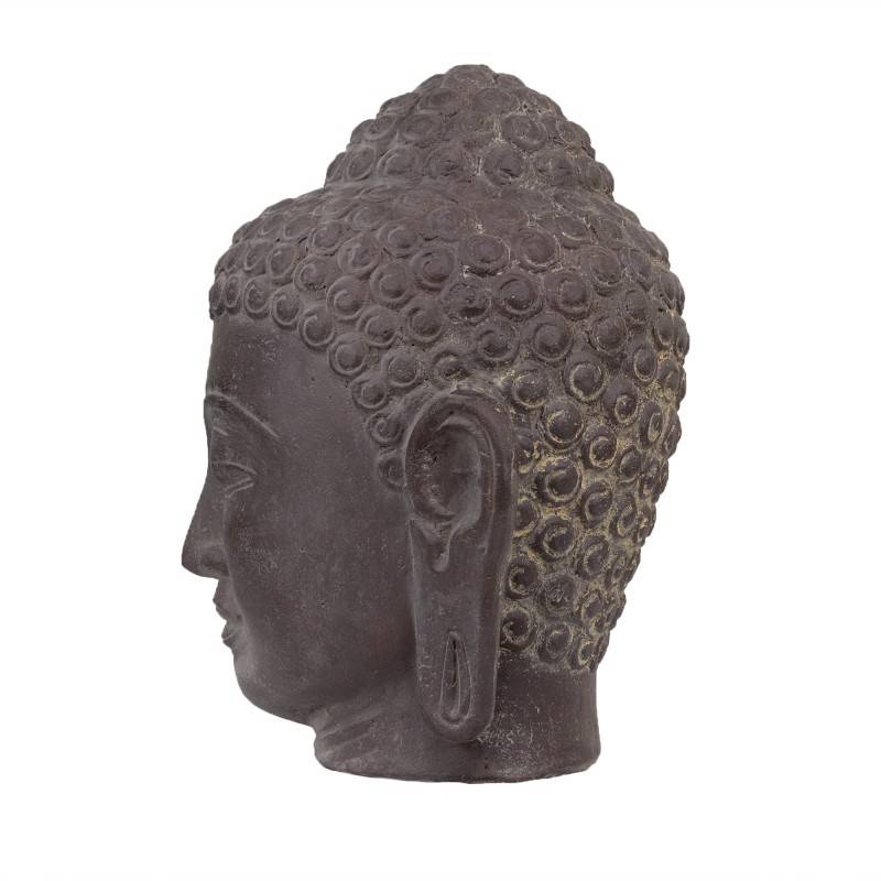 Jardinex - Statue jardin bouddha tête 50 cm - Gris anthracite 50 cm - Jardinex - Imagen 5