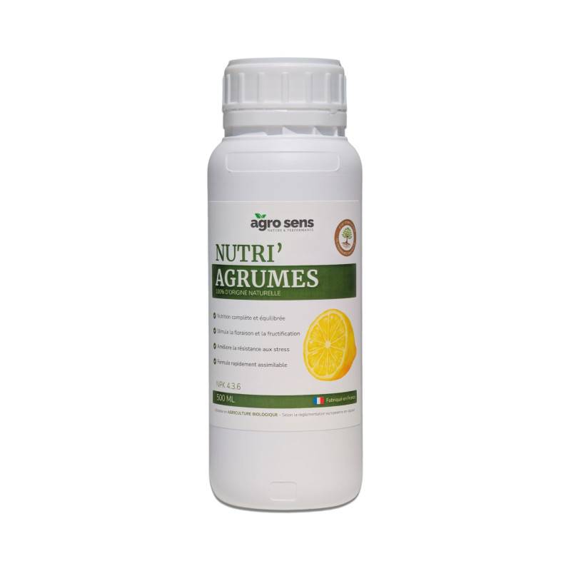 Nutri Agrumes - Engrais liquide pour agrumes - 500 ml (250 litres de préparation)