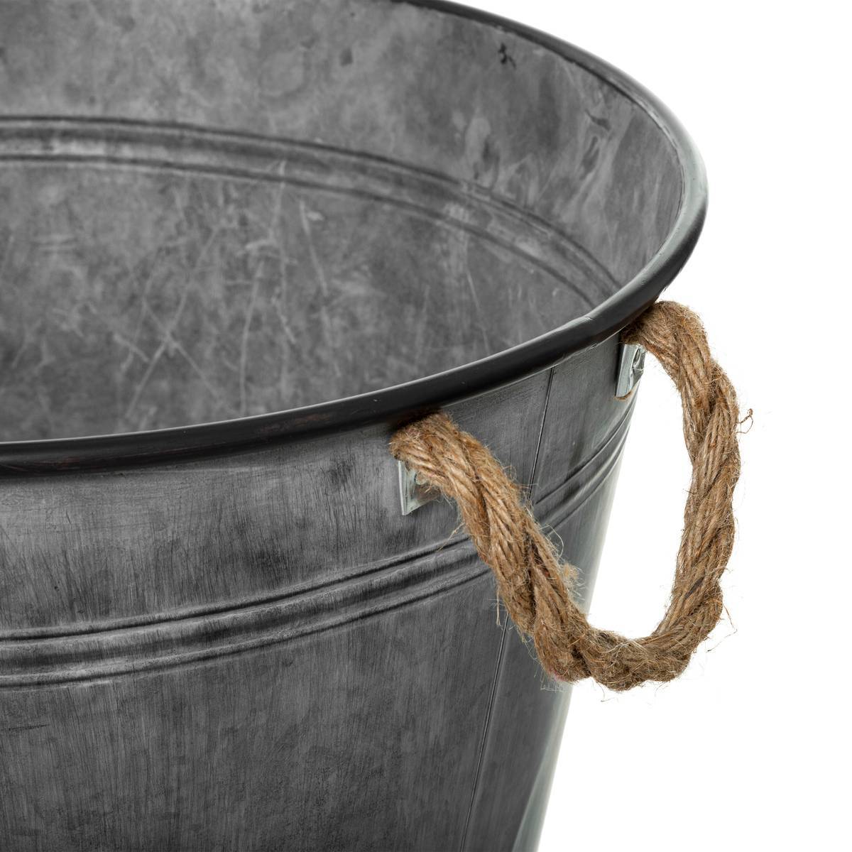 Atmosphera - Pot métal gris 37,5cm - Atmosphera Créateur d'intérieur - Imagen 2