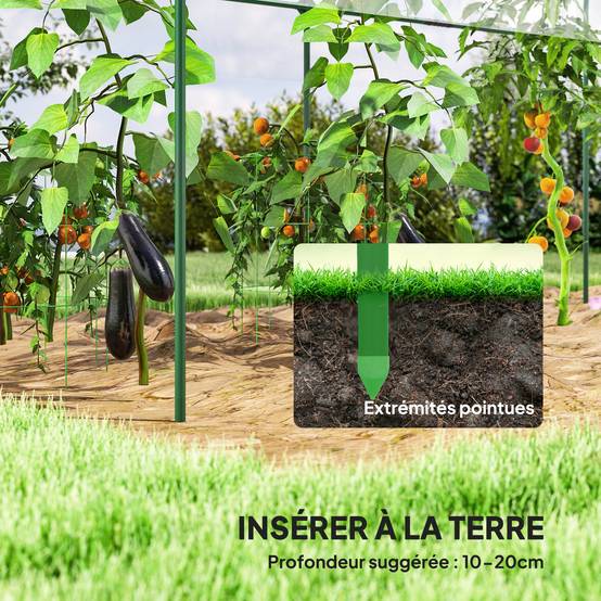 Serre à tomates grande hauteur arceaux acier culture potager bâche PVC 400x120x170cm transparent - ComfortXL Outdoor Living - Image 8