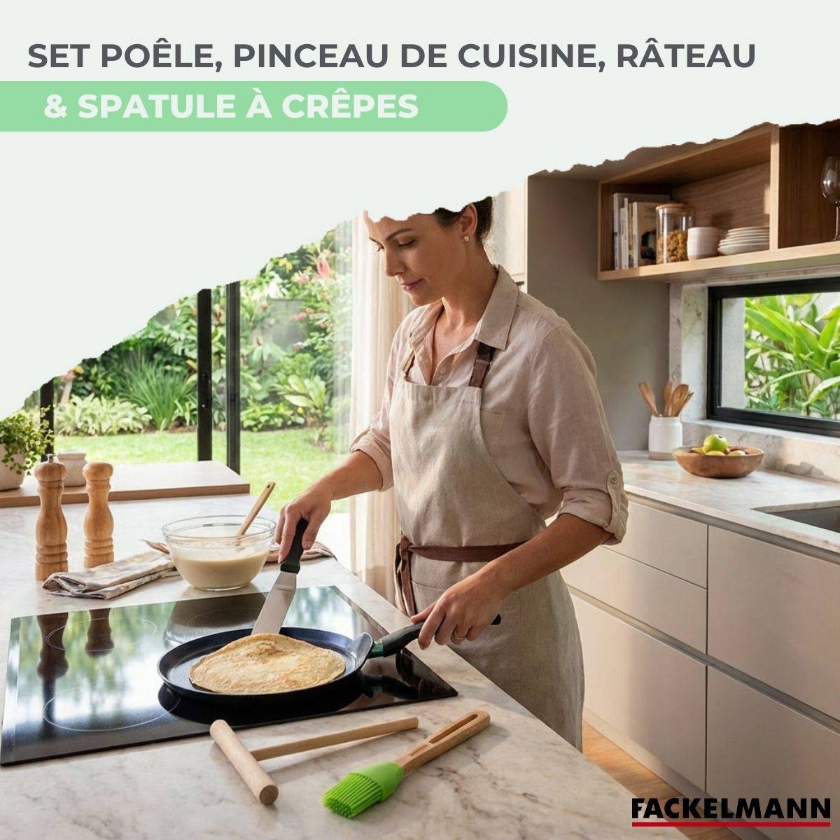 Set chandeleur crêpière 26 cm et 3 ustensiles Fackelmann Brandao - Image 2