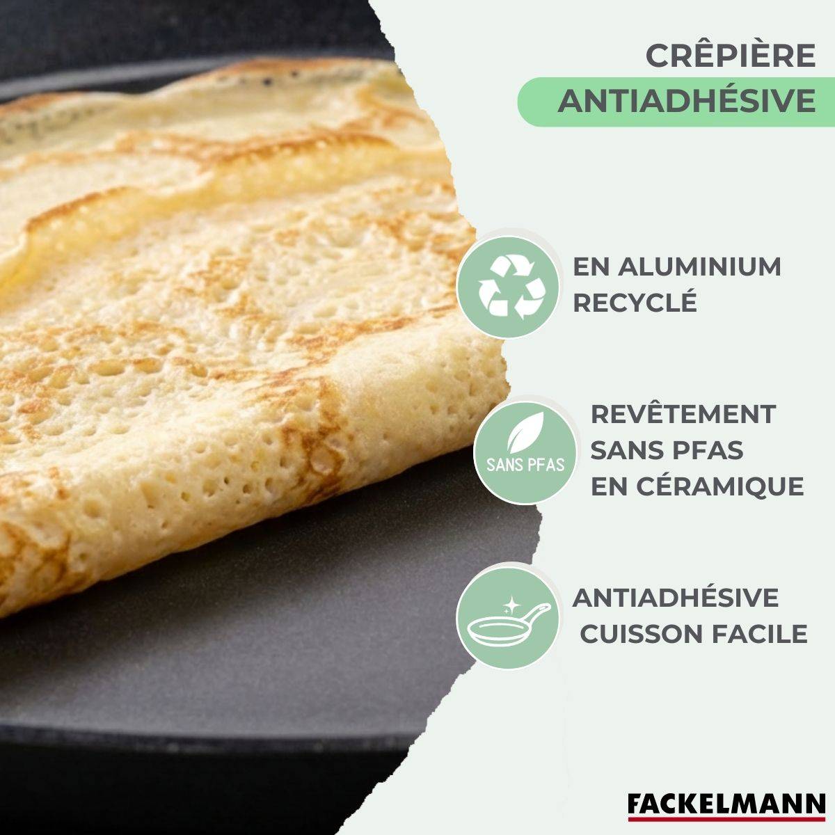 Set chandeleur crêpière 26 cm et 3 ustensiles Fackelmann Brandao - Image 5