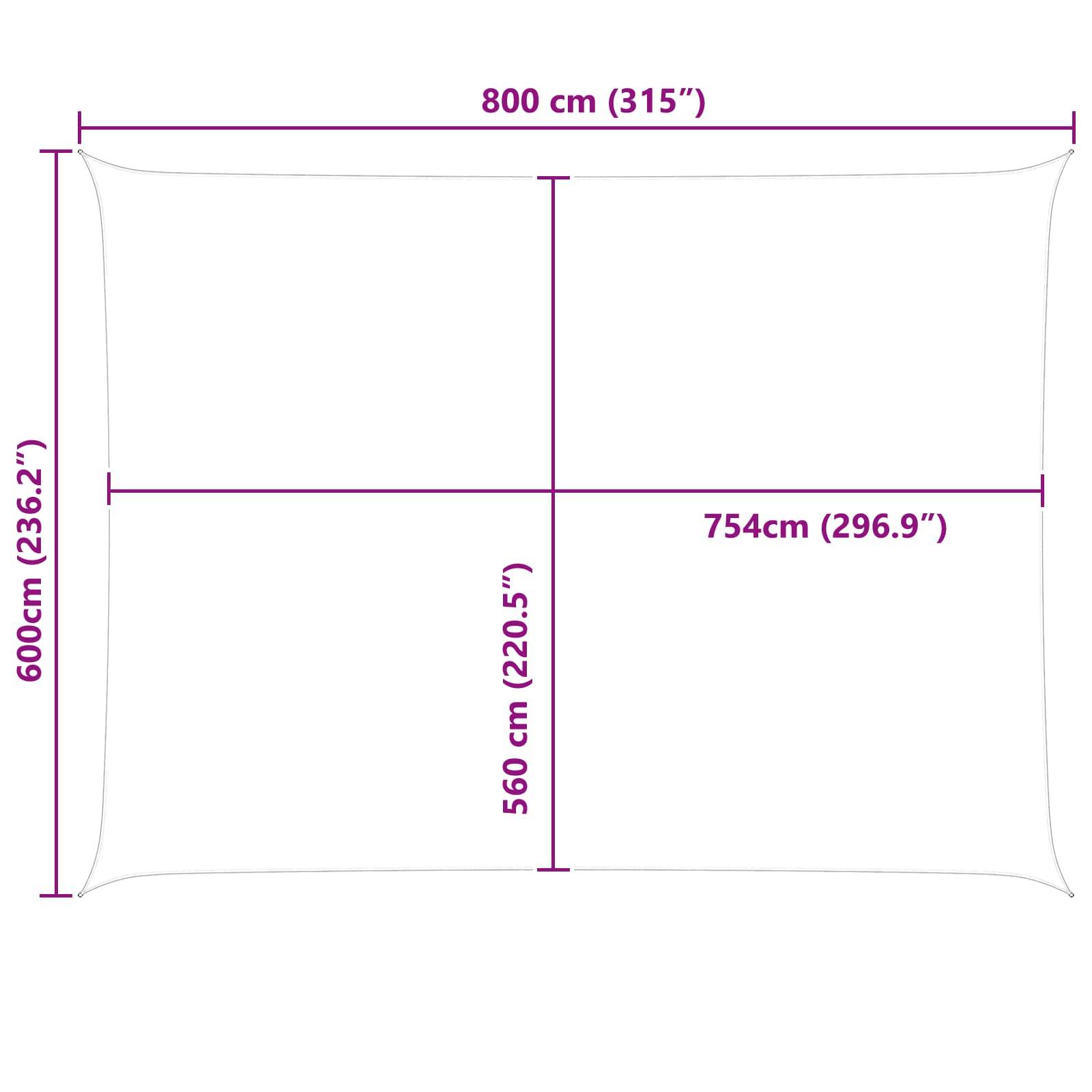 Voile d'ombrage polyester Oxford jaune et blanc 800 x 600 cm - PANGIVO - Image 7