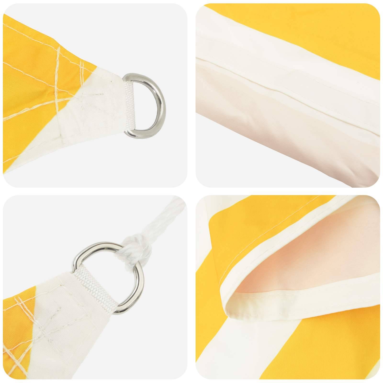 Voile d'ombrage polyester Oxford jaune et blanc 800 x 600 cm - PANGIVO - Image 3