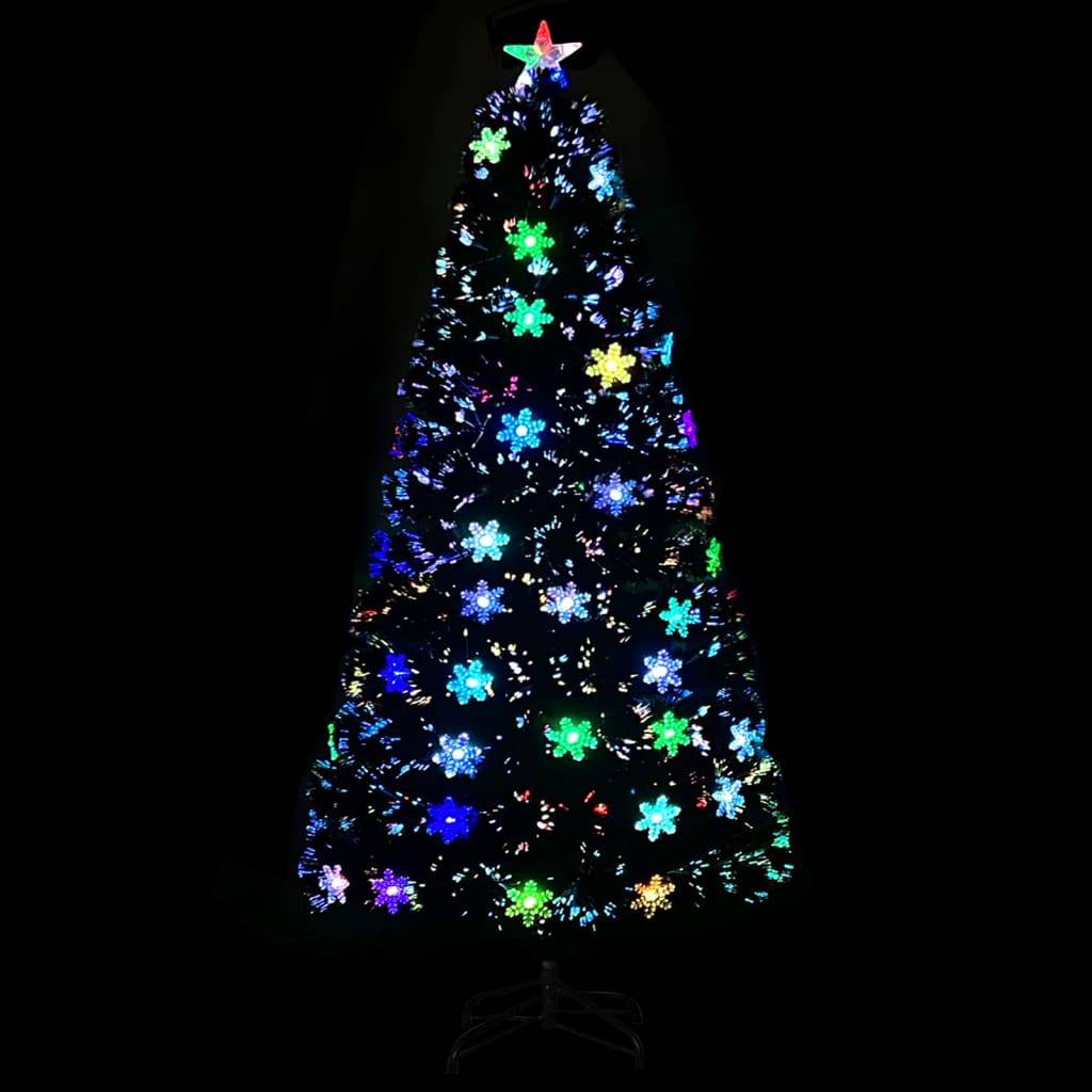 Maison Chic - Sapin de Noël - Arbre de Noël et flocons de neige LED Noir 120 cm Fibre optique - Image 3