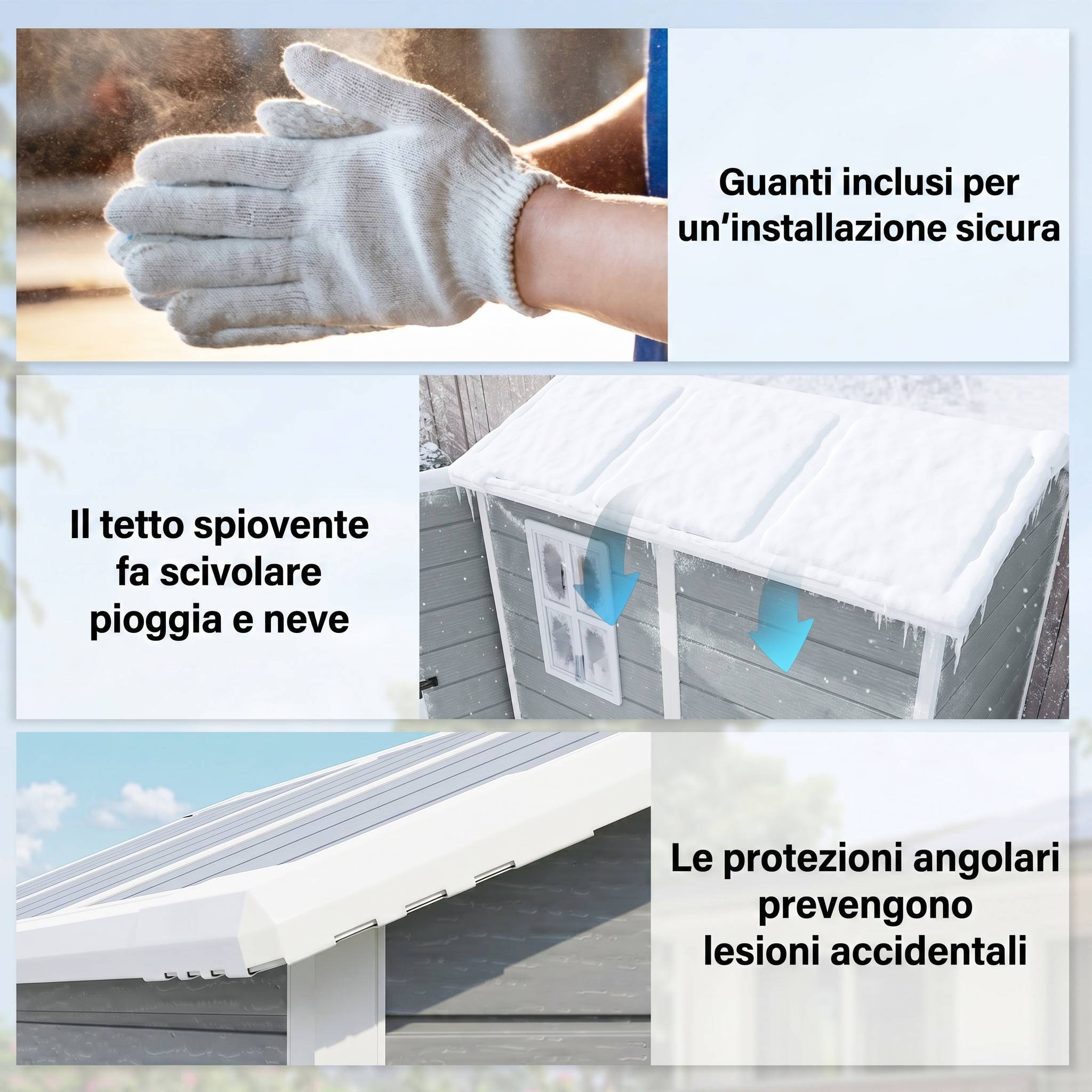 Abri de jardin résine extérieur rangement plancher inclus 131x186cm gris - ComfortXL Outdoor Living - Image 9