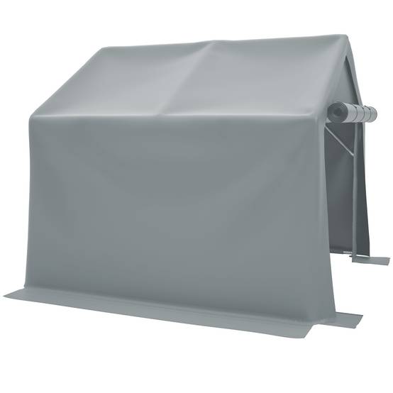 Abri de jardin 244x241x217cm gris foncé, garage vélo et tente de rangement pour outils extérieurs - Image 7