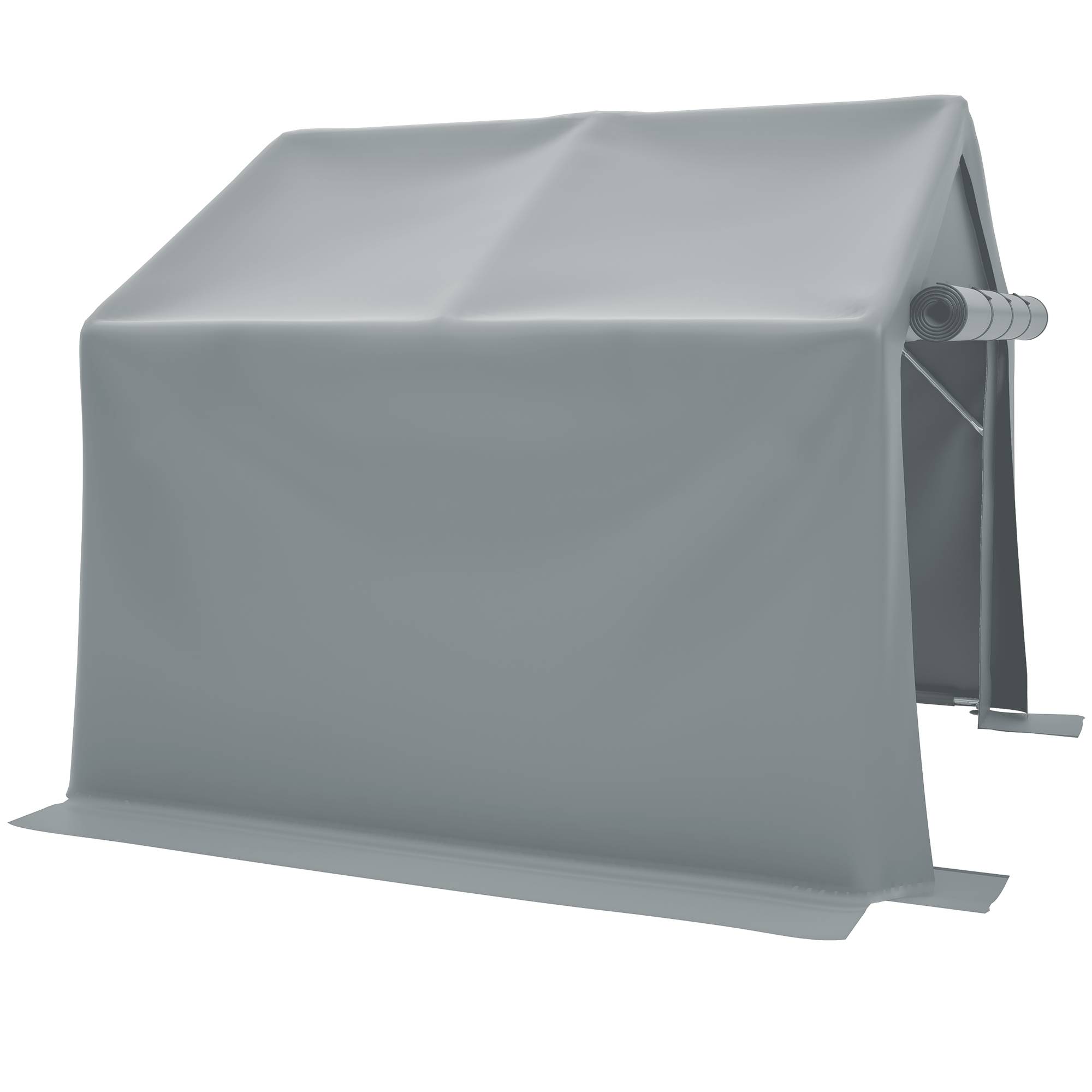 Abri de jardin 244x241x217cm gris foncé, garage vélo et tente de rangement pour outils extérieurs - Image 7