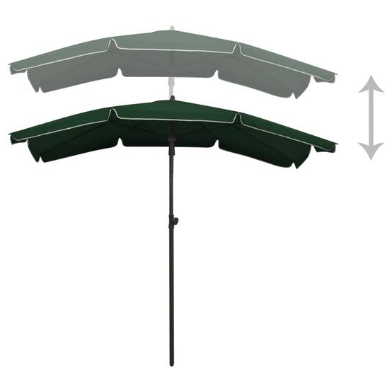 Helloshop26 - Parasol de jardin avec mât 200 x 130 cm vert - Imagen 4