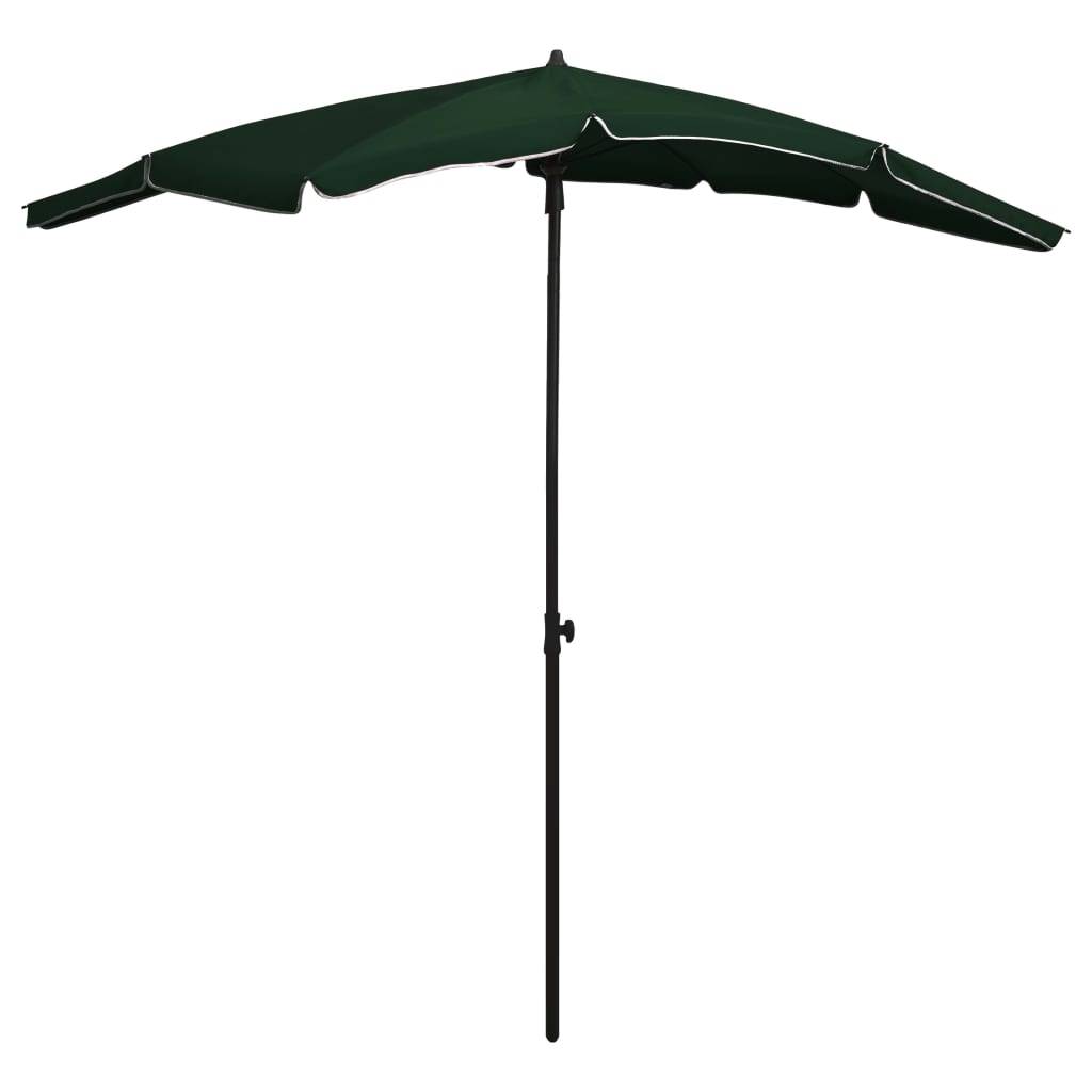 Helloshop26 - Parasol de jardin avec mât 200 x 130 cm vert - Imagen 1