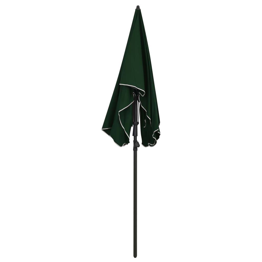 Helloshop26 - Parasol de jardin avec mât 200 x 130 cm vert - Imagen 3