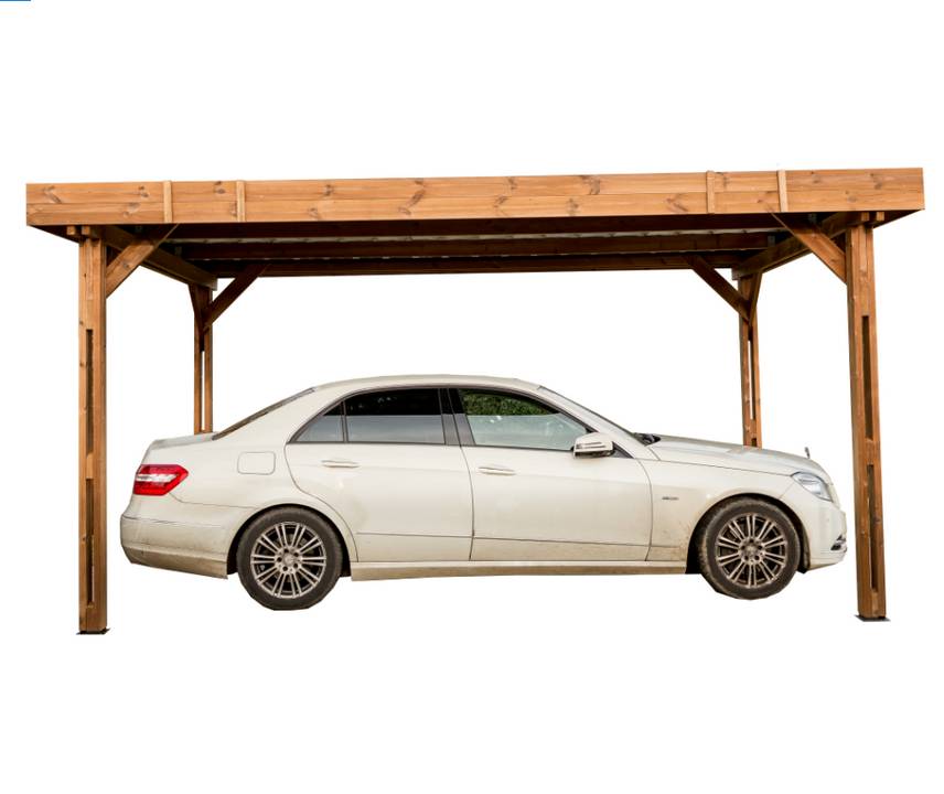 Habrita - Auvent THONES en bois thermo chauffé toit plat couverture bac acier 10,80 m² Habrita - Imagen 2
