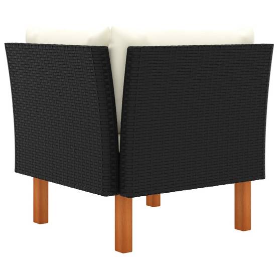 Canapés d'angle 2 pcs | Canapé D'extérieur | Sofa De Jardin Résine tressée et bois d'eucalyptus massif Maison Chic - Image 5