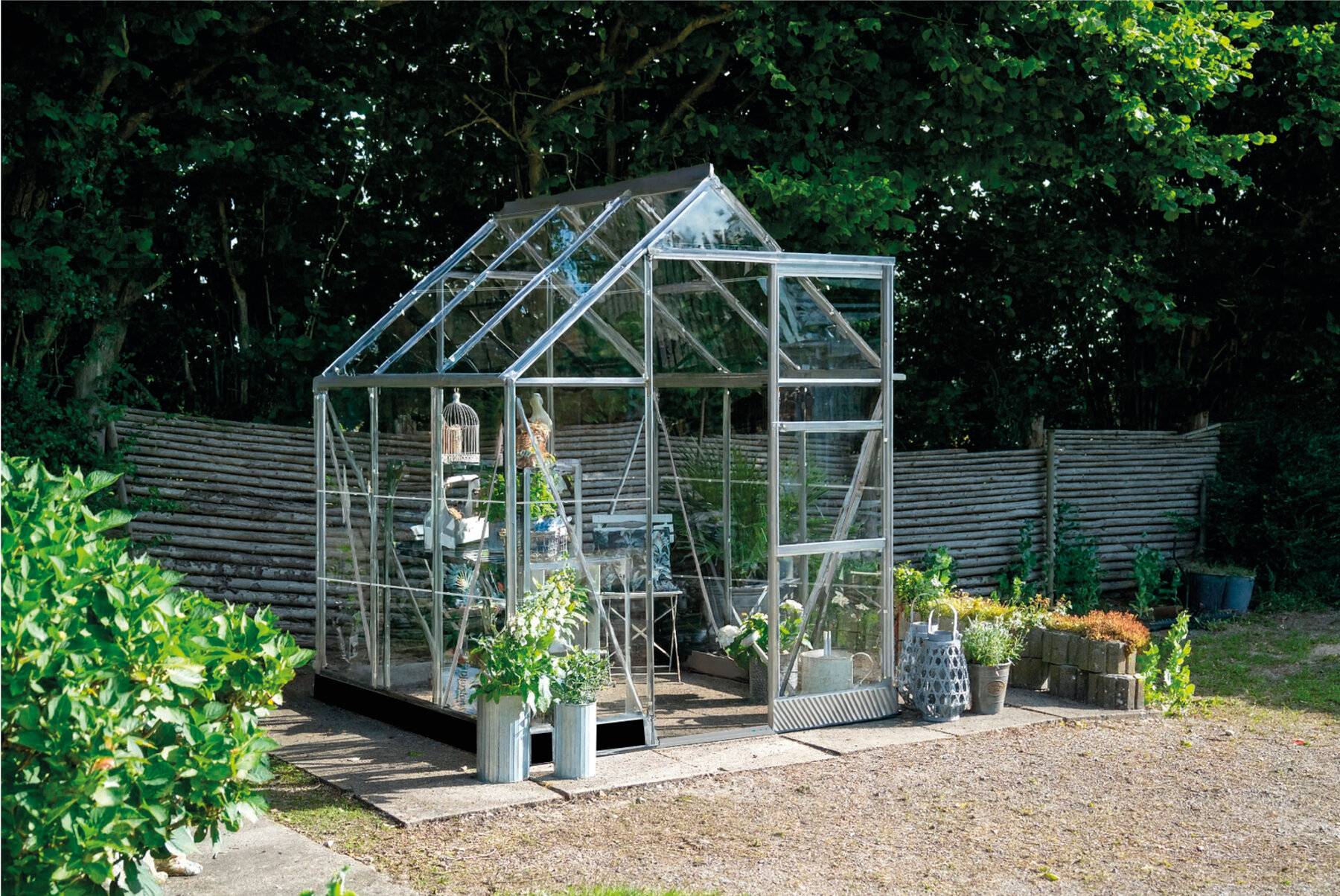 Halls - Serre en verre horticole 3,7 m² ICON 6, aluminium - Halls