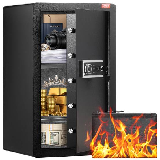 VEVOR Coffre-fort porte simple 113L, 3 façons déverrouillage clé/mot de passe/empreinte, sac. - Image 1
