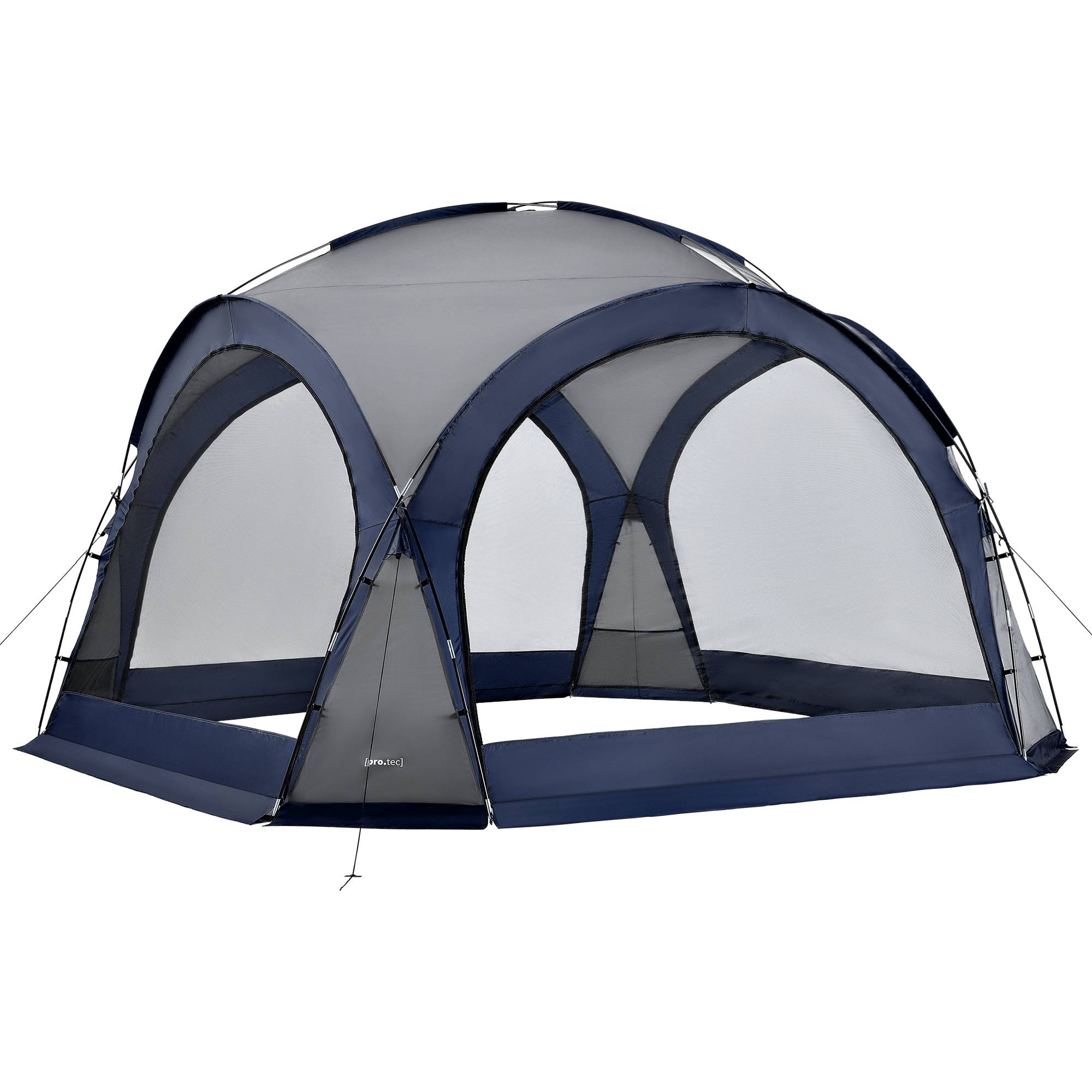 Pro.Tec - Tonnelle de camping Grästorp avec guirlande à 96 LED 345 x 345 x 247 cm bleu [pro.tec] - Imagen 1