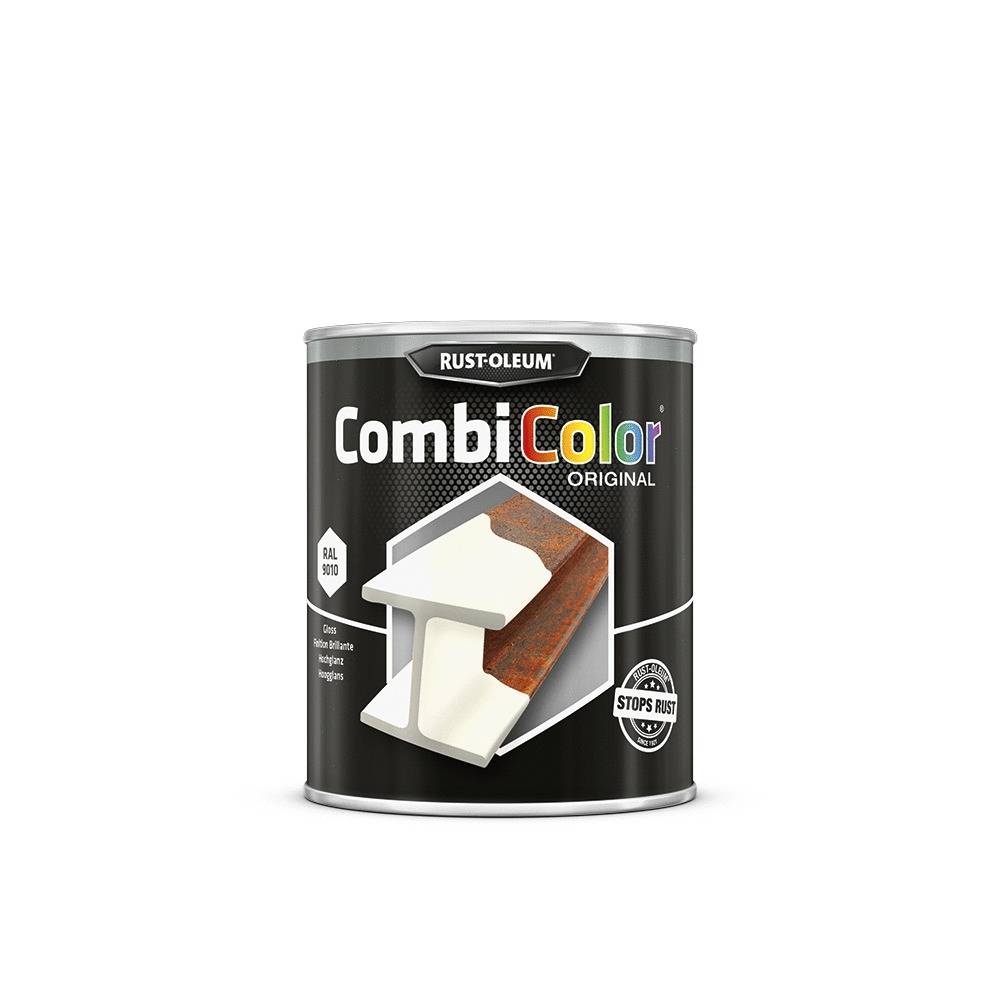 Primaire et finition antirouille CombiColor Original blanc pur RAL 9010 pot 750ml - RUST-OLEUM - 7392.0.75