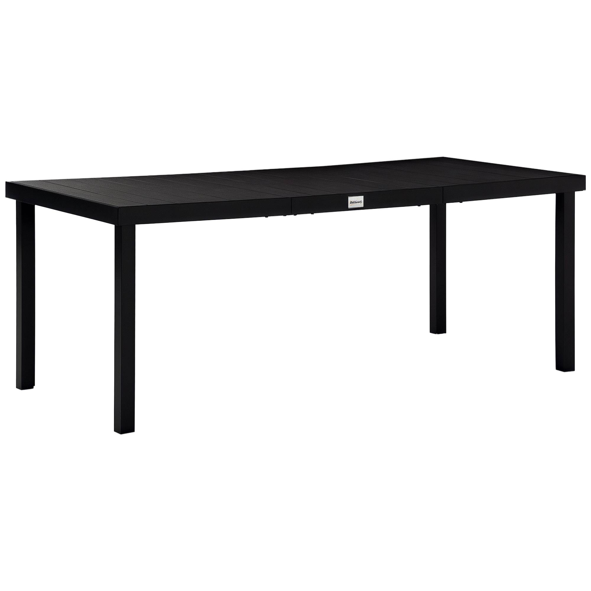 Table à Manger Aluminium Jardin Terrasse Repas 8 Personnes Aspect Bois Noir - ComfortXL Outdoor Living - Image 1