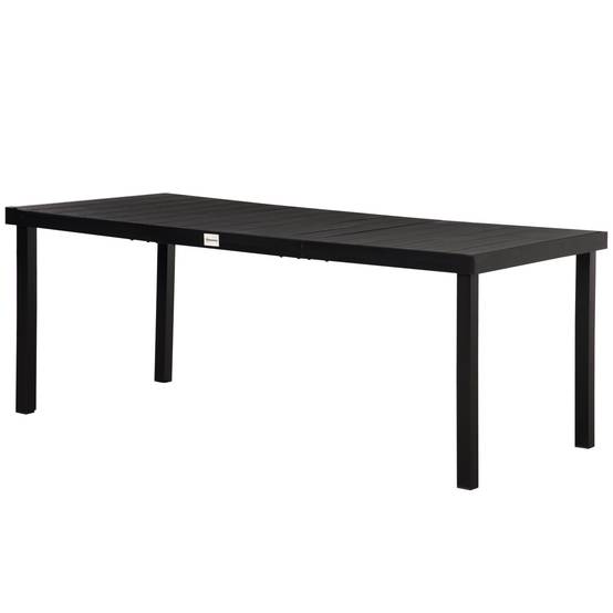 Table à Manger Aluminium Jardin Terrasse Repas 8 Personnes Aspect Bois Noir - ComfortXL Outdoor Living - Image 2