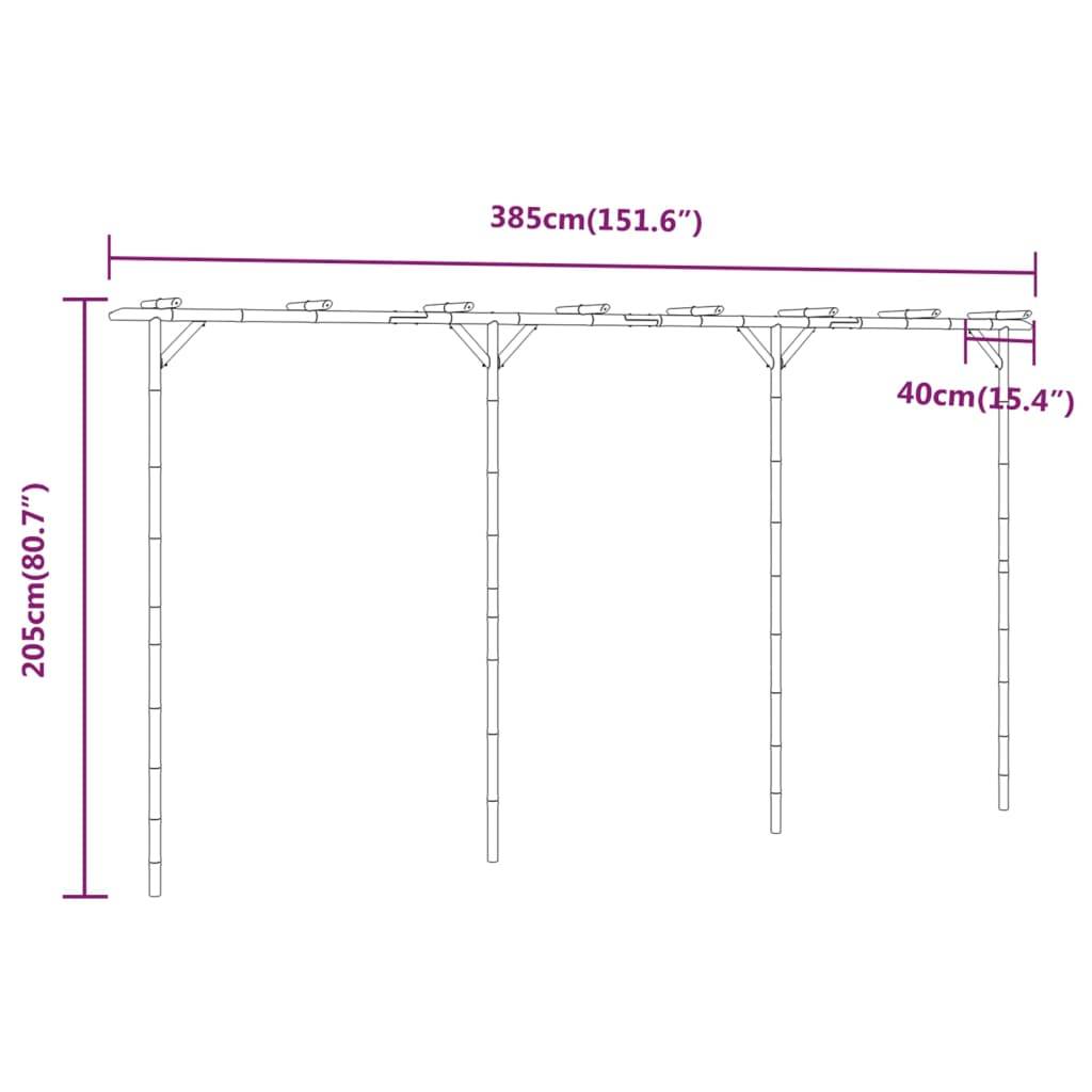 Maison Chic - Pergola - Tonnelle de jardin Bambou 385x40x205 cm - Image 7