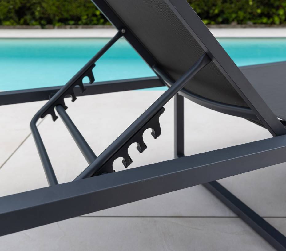 Transat de jardin en aluminium  pliable  gris anthracite  NARA - Image 2