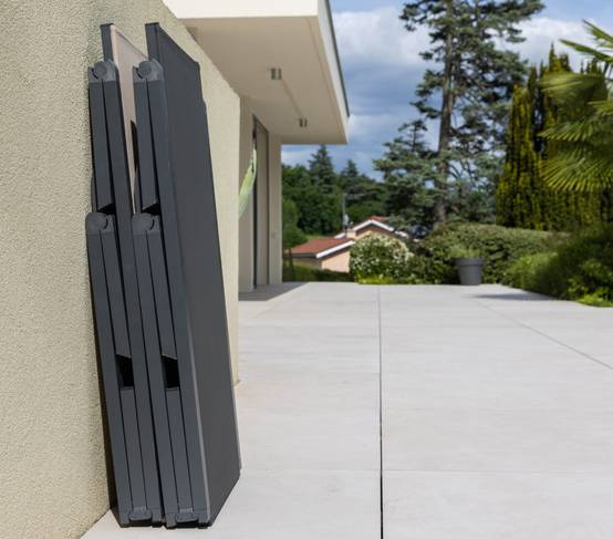 Transat de jardin en aluminium pliable gris anthracite NARA - Image 3